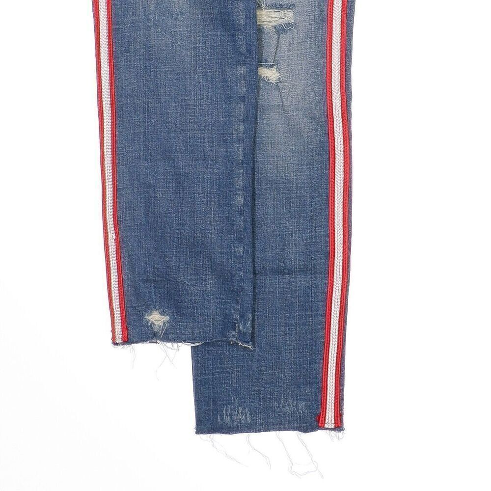 Blanknyc Rivington Jeans Size 25 Womens High Rise Slim Leg Distress Blue 27x27.5 - Picture 5 of 11
